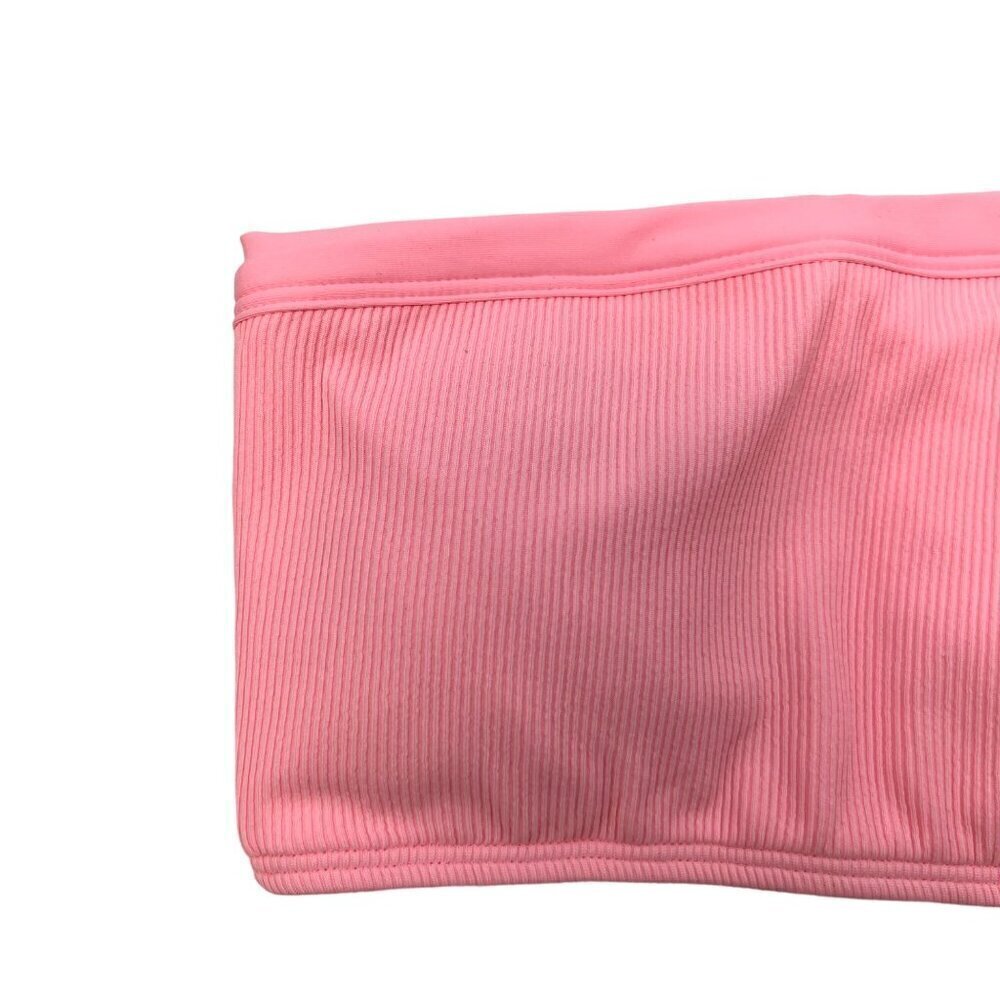 L*Space Womens Axel Single Strap Padded Pullover Bikini Top Pink Ribbed XS New - Picture 4 of 8